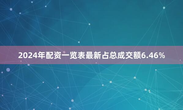 2024年配资一览表最新占总成交额6.46%